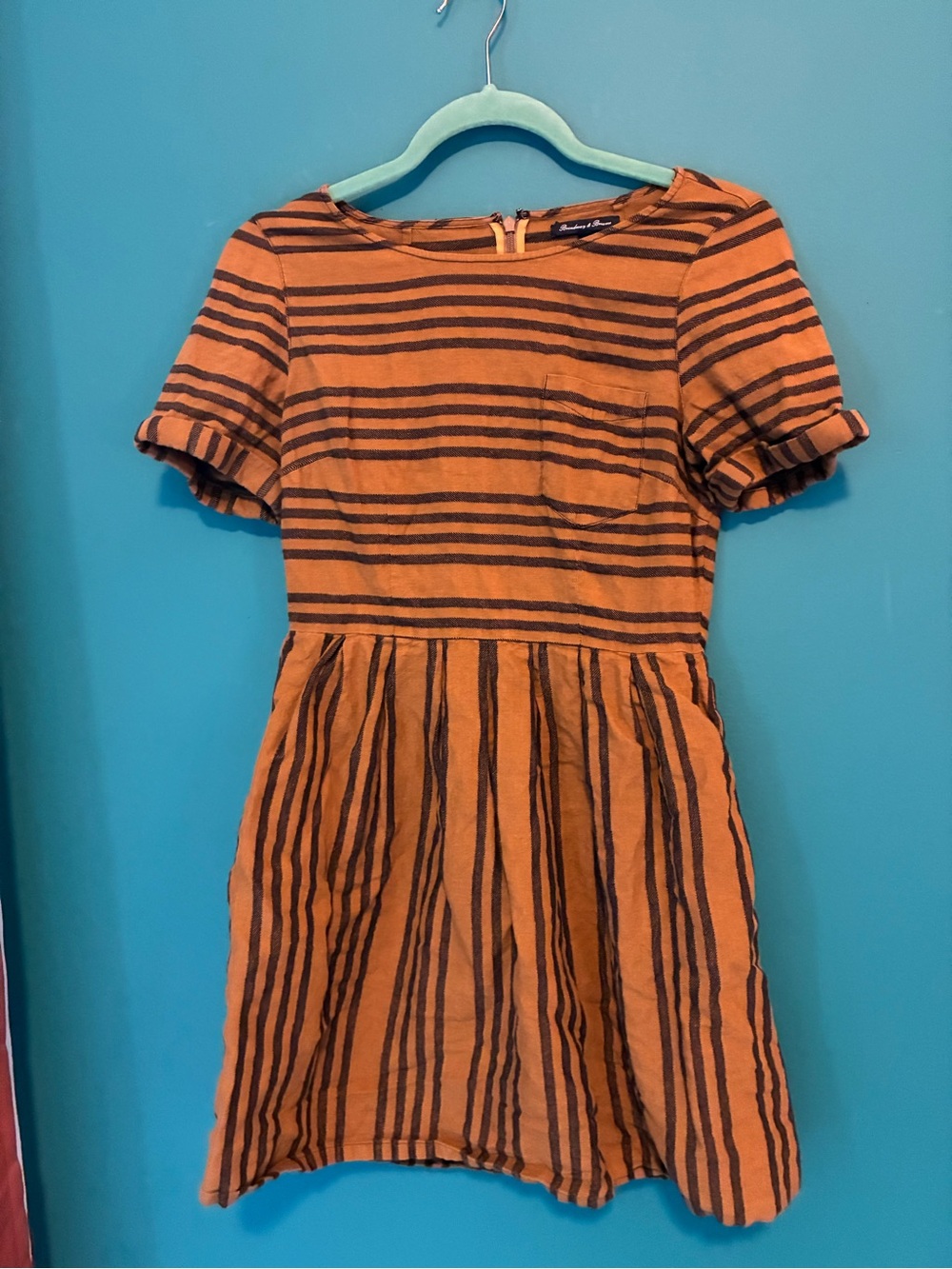 Women’s ' brown  and Black Striped Cotton Dress
